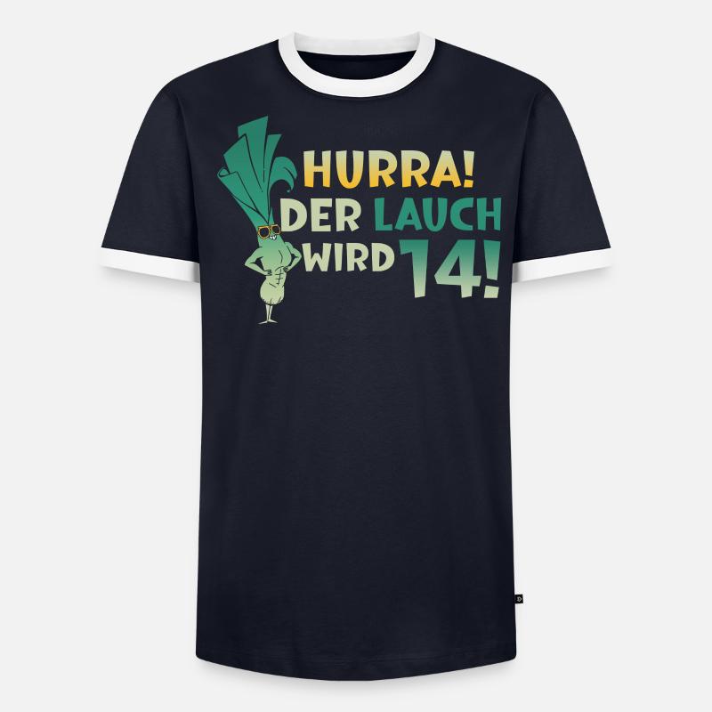 Hurra der Lauch wird 14 - Männer Kontrast-T-Shirt - undefined