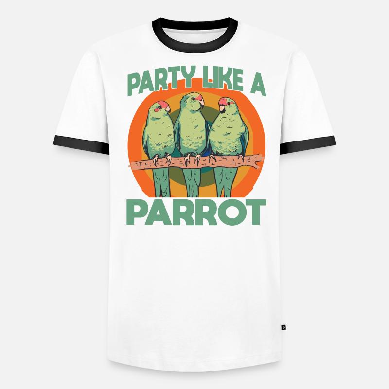 Perruche Perruche Oiseau Perruche Propriétaire T-shirt contrasté Homme