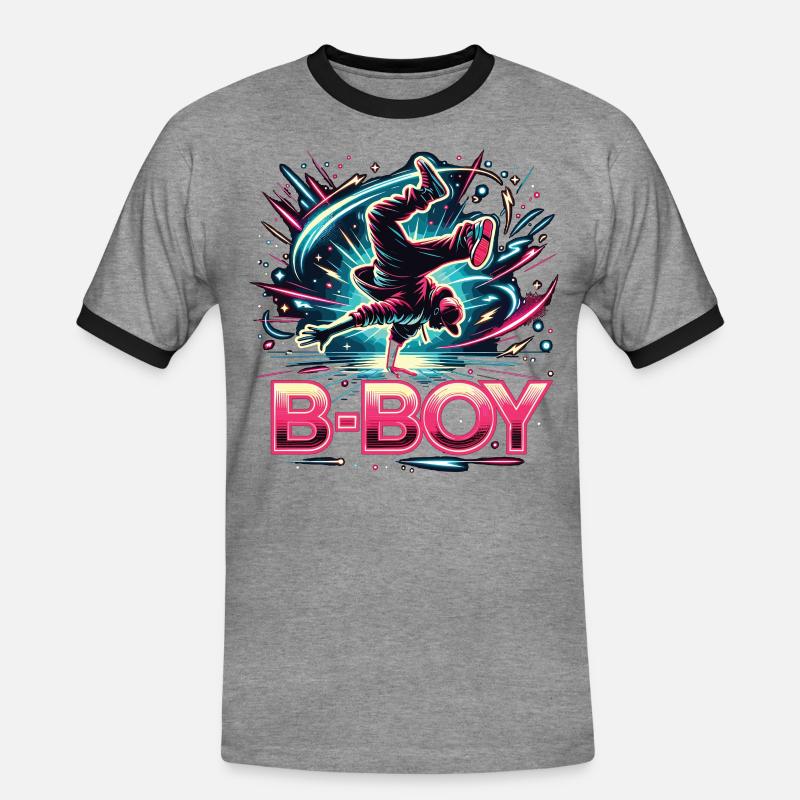 Breakdance Breakdancer Breakdance Kinder - Männer Kontrast-T-Shirt - Grau meliert/Schwarz