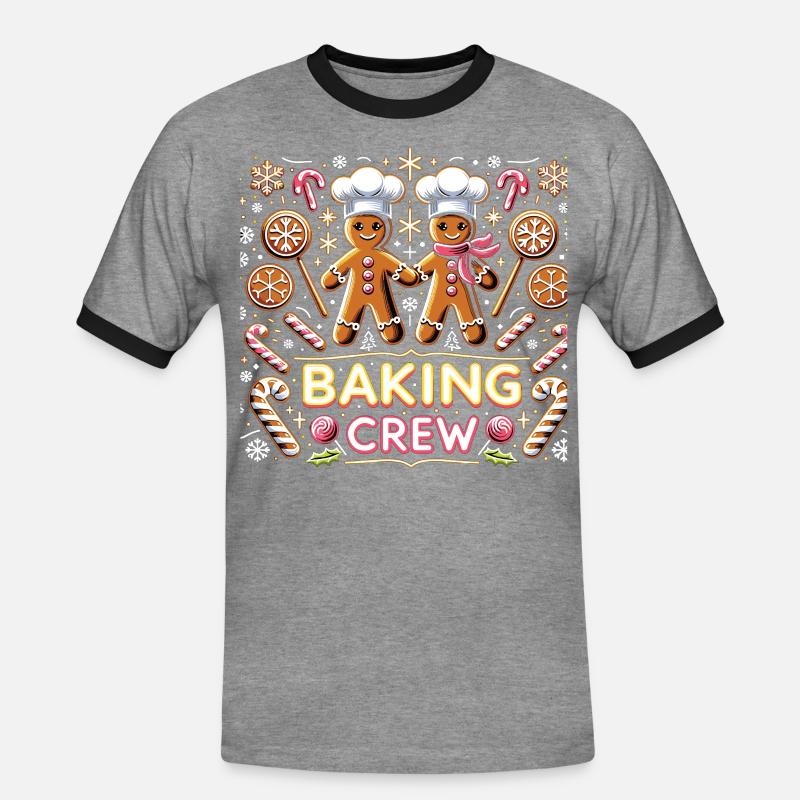 Baking Crew - Men's Ringer Shirt - heather grey/black