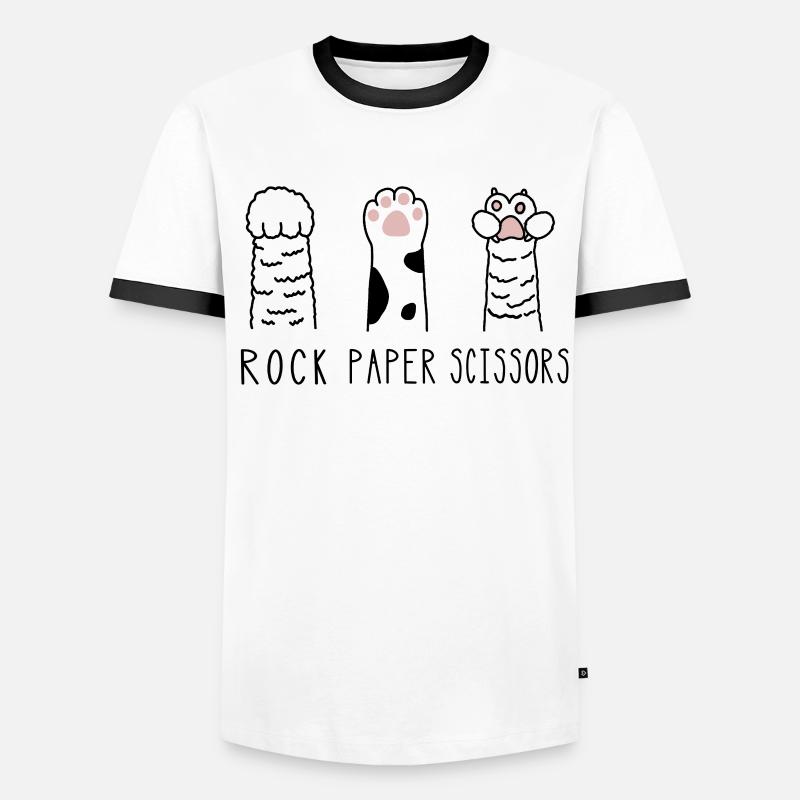 Ciseaux à papier de roche T-shirt contrasté Homme