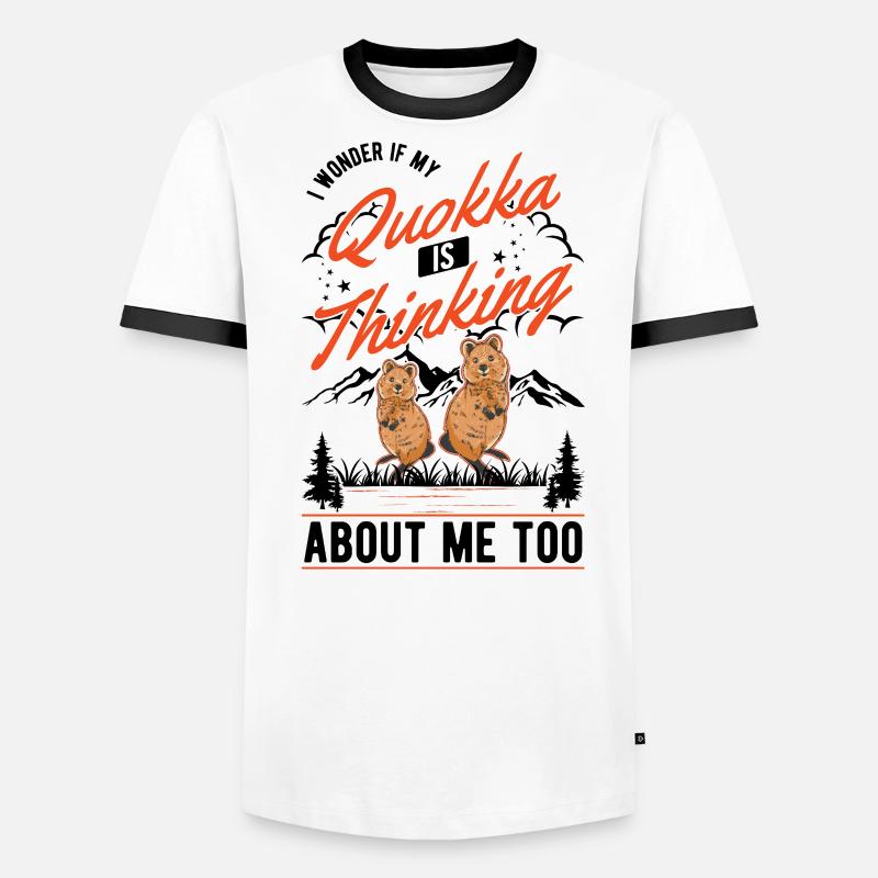 Quokka Gift Kangourou à queue courte T-shirt contrasté Homme