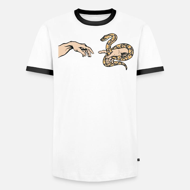Python Amour Drôle Python Serpent T-shirt contrasté Homme