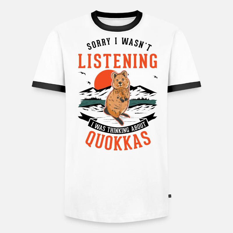 Quokka Gift Kangourou à queue courte T-shirt contrasté Homme