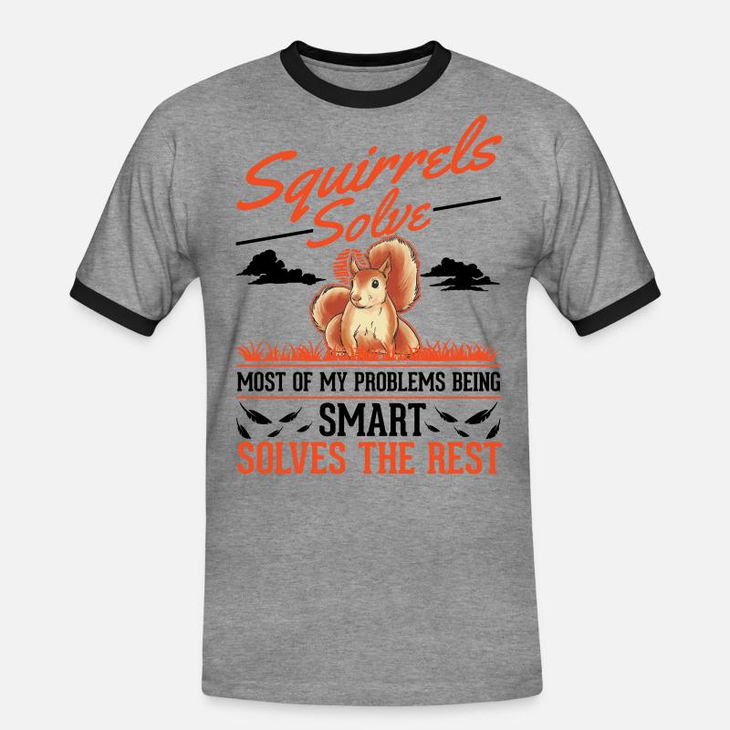Eichhörnchen Geschenk Grauhörnchen Squirrel - Männer Kontrast-T-Shirt - Grau meliert/Schwarz