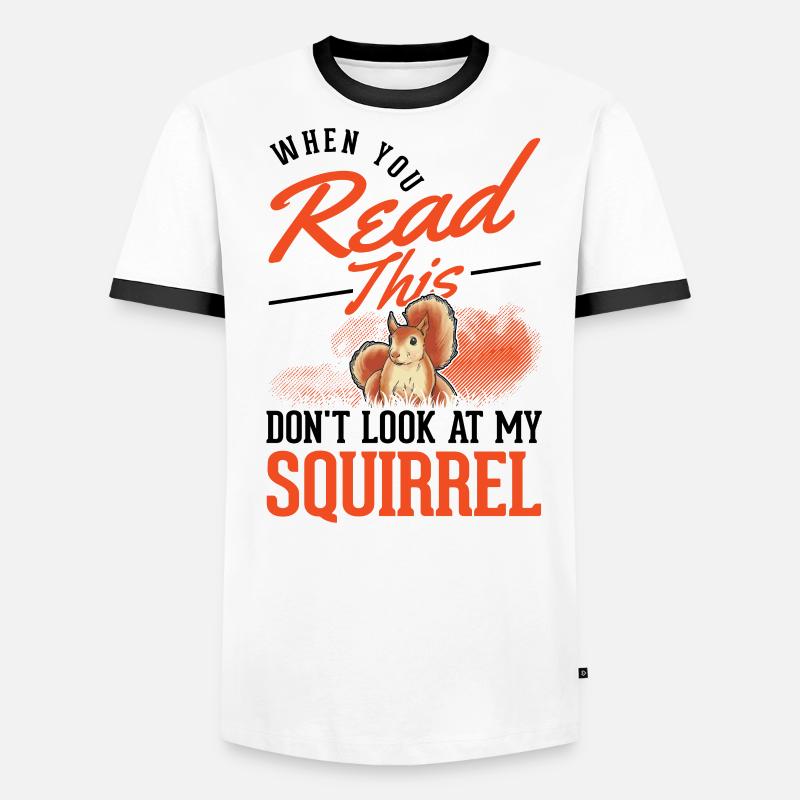 Écureuil cadeau écureuil gris T-shirt contrasté Homme