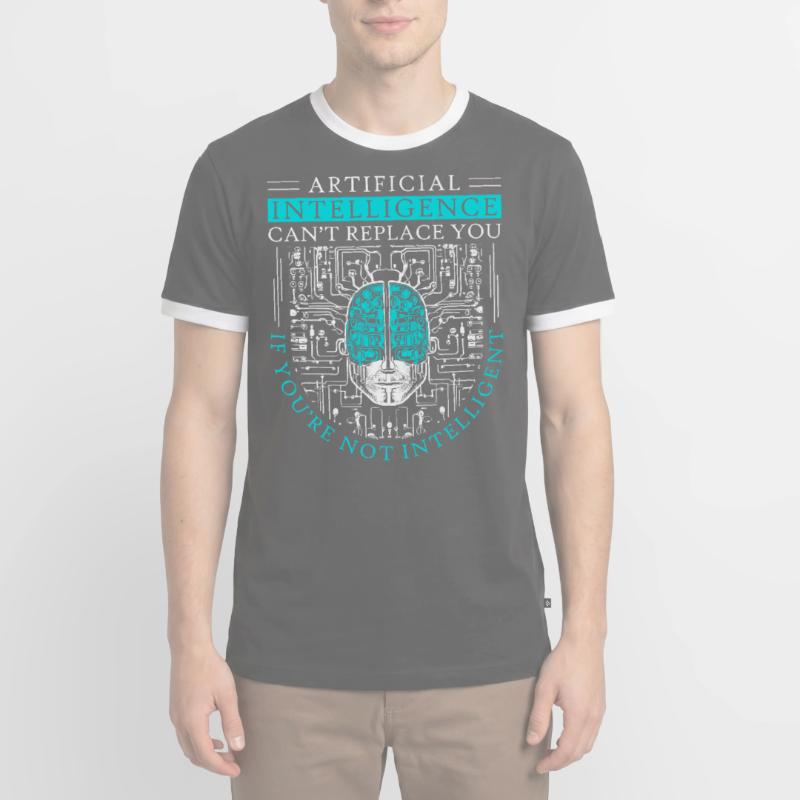 Artificial Intelligence Algorithm Brain Männer Kontrast-T-Shirt