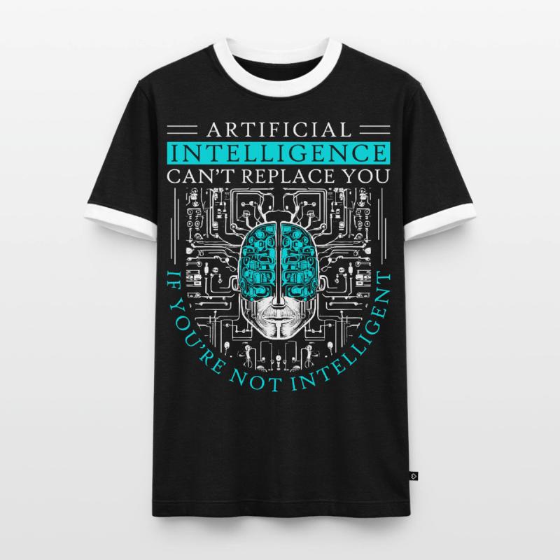 Artificial Intelligence Algorithm Brain Männer Kontrast-T-Shirt