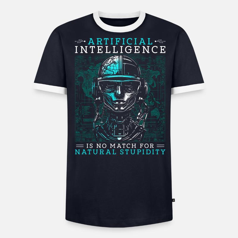Artificial Intelligence Natural Stupidity - Männer Kontrast-T-Shirt - undefined