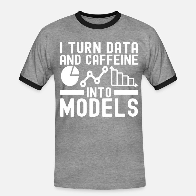 Data Science Datenanalyst - Männer Kontrast-T-Shirt - Grau meliert/Schwarz