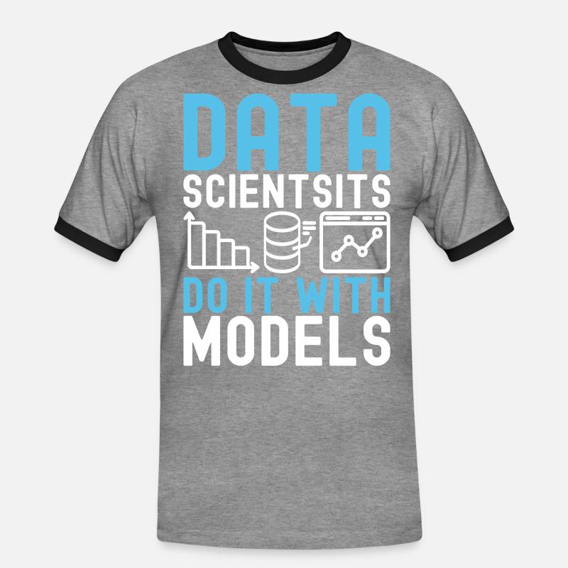 Data Science Datenanalyst - Männer Kontrast-T-Shirt - Grau meliert/Schwarz