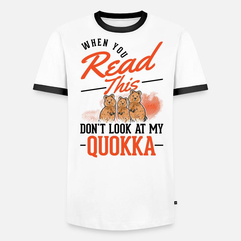 Quokka Gift Kangourou à queue courte T-shirt contrasté Homme