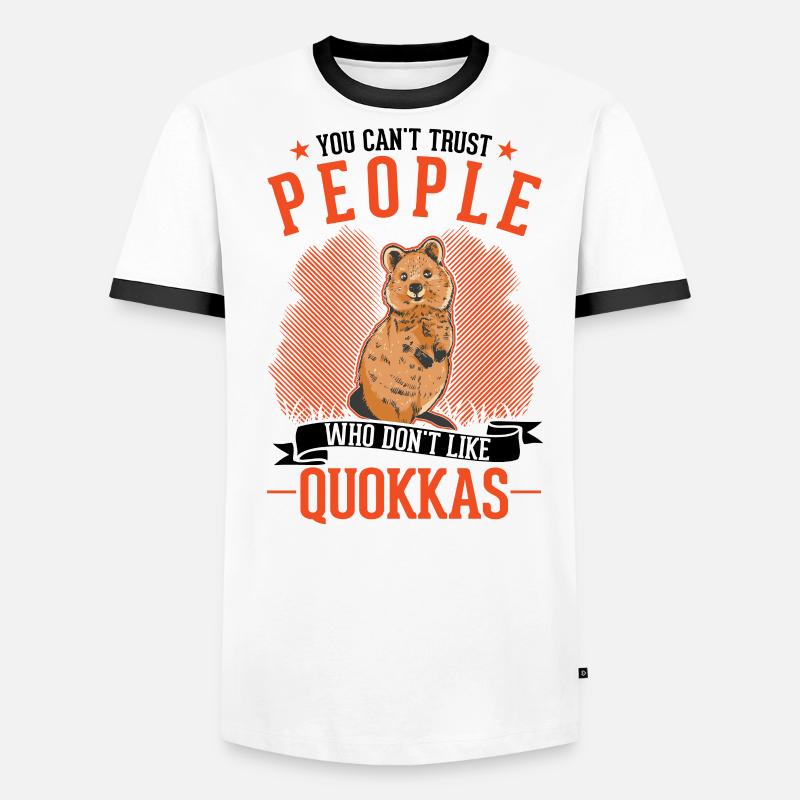 Quokka Gift Kangourou à queue courte T-shirt contrasté Homme