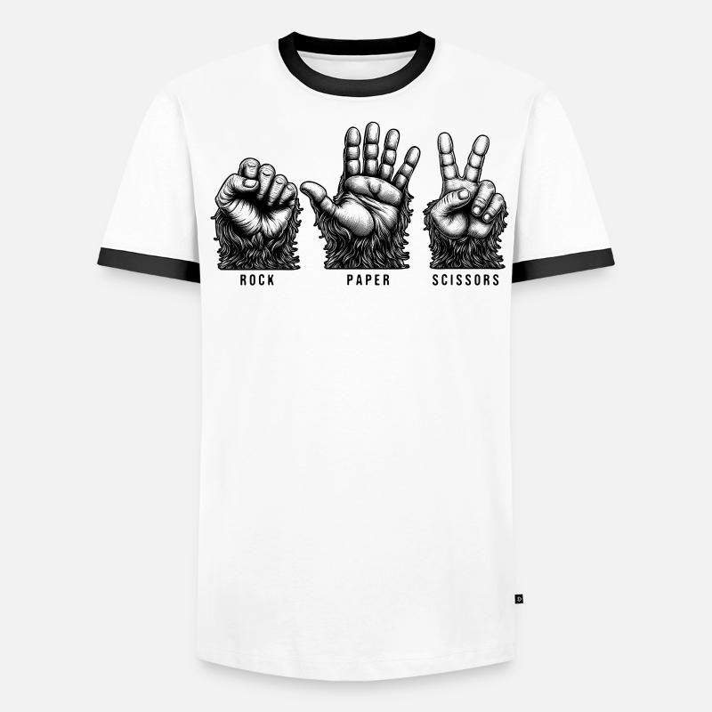 Ciseaux à papier de roche T-shirt contrasté Homme