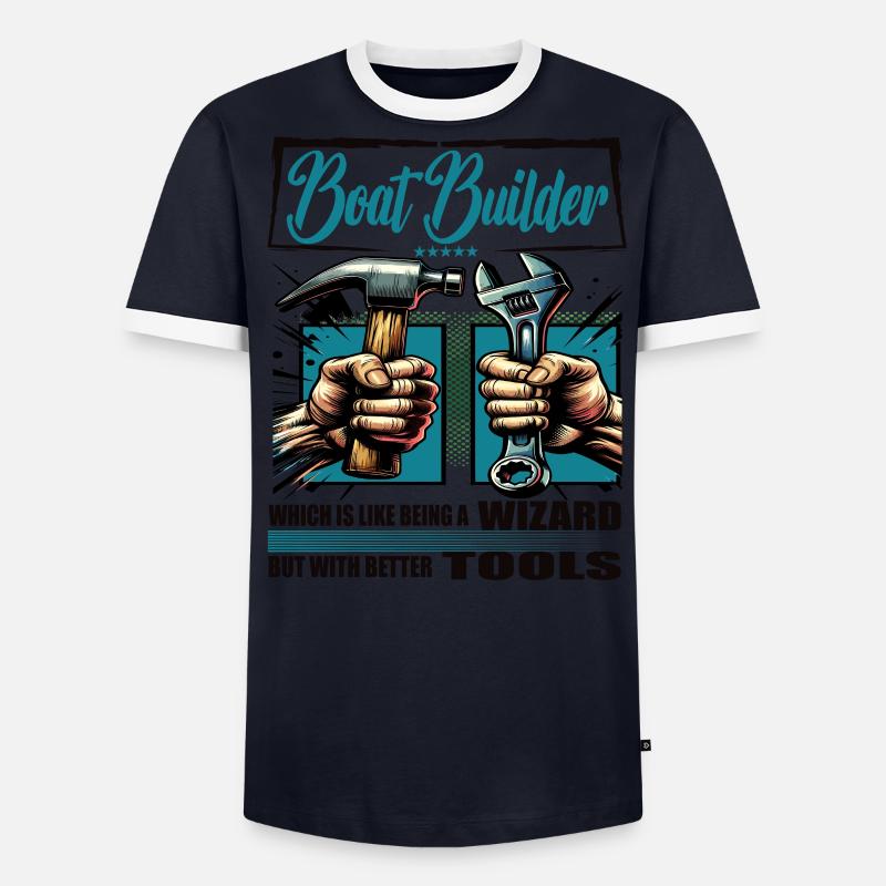 Boat builder Beruf Spruch Arbeiter - Männer Kontrast-T-Shirt - undefined
