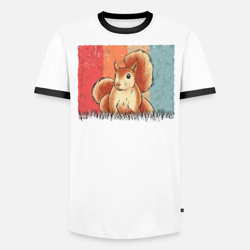 Eichhörnchen Écureuil rétro T-shirt contrasté Homme