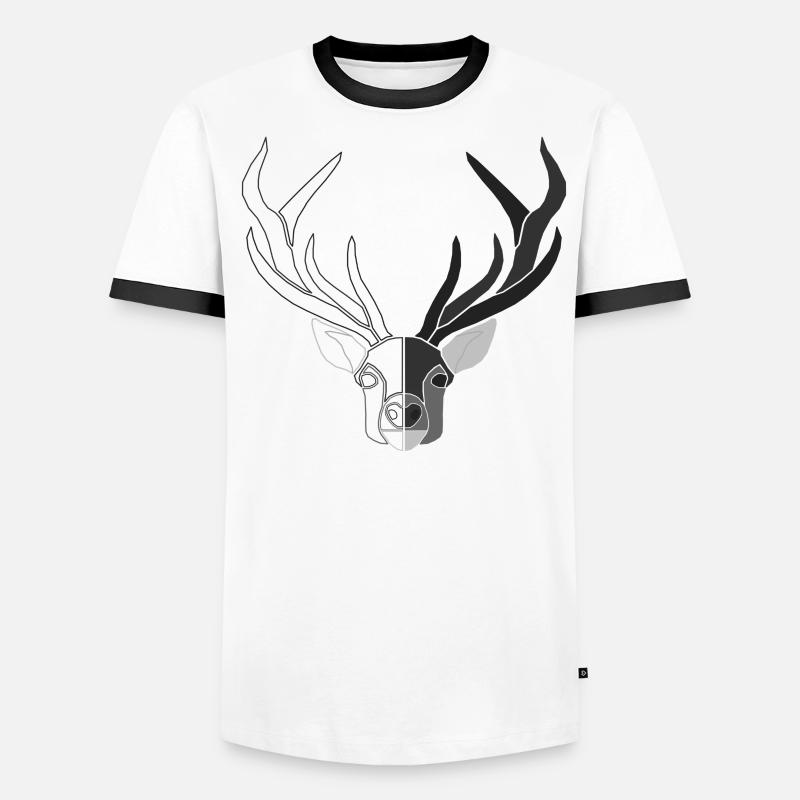 Rothirsch Geweih mit Hirschgeweih Männer Kontrast-T-Shirt