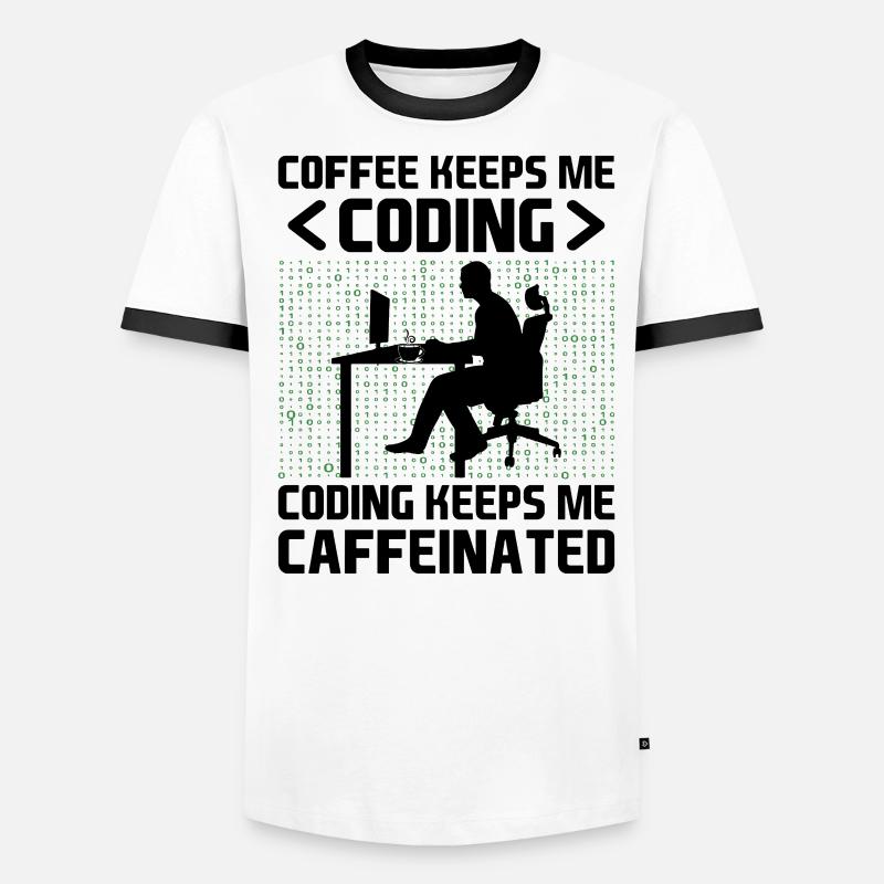 Coffee Coding Programmer Coder Developer Nerd Coff Men's Ringer Shirt