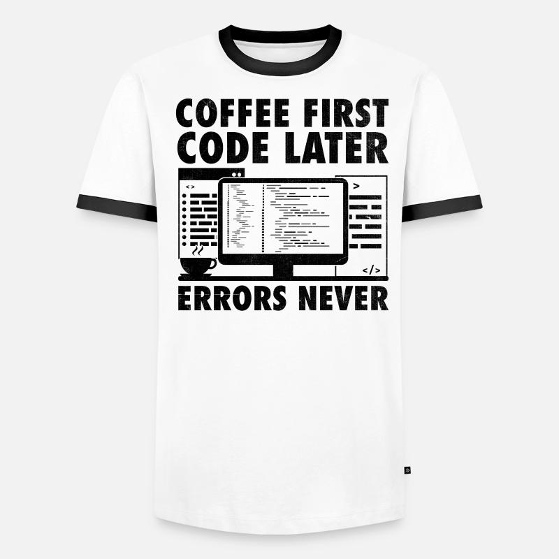 Coffee Coding Programmer Coder Developer Nerd Coff Men's Ringer Shirt