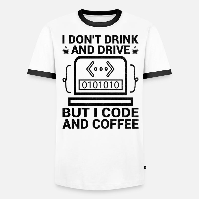 Coffee Coding Programmer Coder Developer Nerd Coff Men's Ringer Shirt