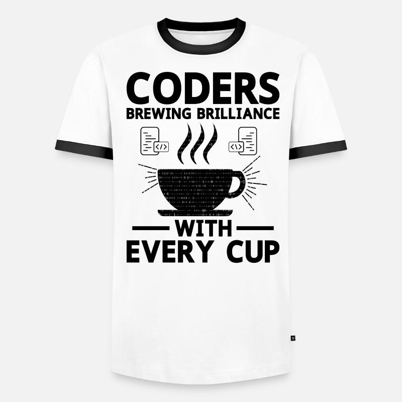Coffee Coding Programmer Coder Developer Nerd Coff Men's Ringer Shirt