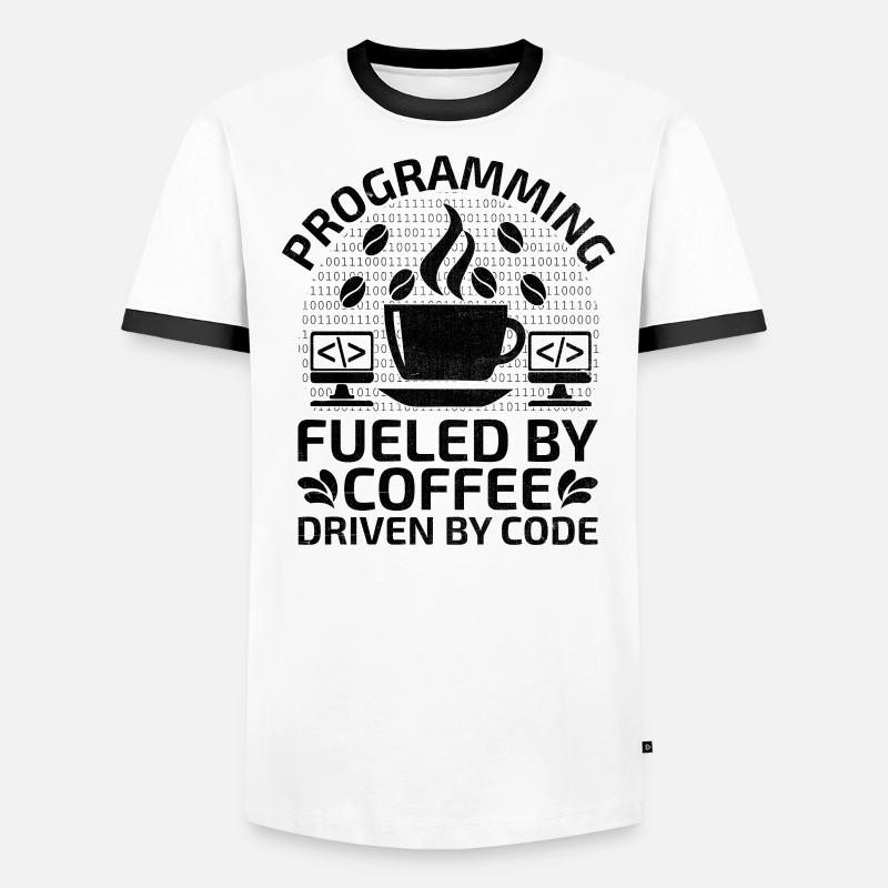 Coffee Coding Programmer Coder Developer Nerd Coff Men's Ringer Shirt