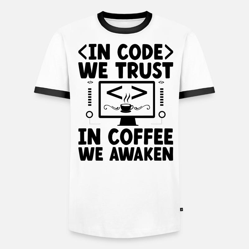 Coffee Coding Programmer Coder Developer Nerd Coff Men's Ringer Shirt