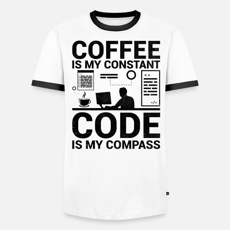 Coffee Coding Programmer Coder Developer Nerd Coff Men's Ringer Shirt