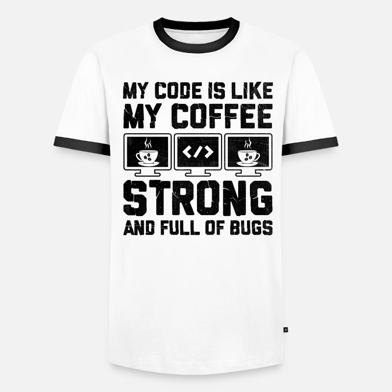 Coffee Coding Programmer Coder Developer Nerd Coff Men's Ringer Shirt
