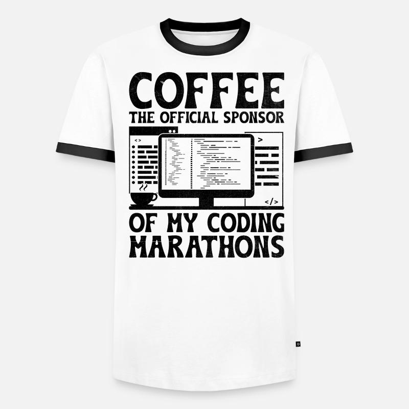 Coffee Coding Programmer Coder Developer Nerd Coff Men's Ringer Shirt