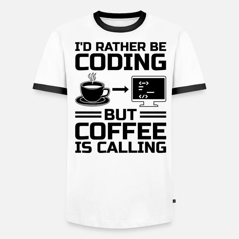 Coffee Coding Programmer Coder Developer Nerd Coff Men's Ringer Shirt