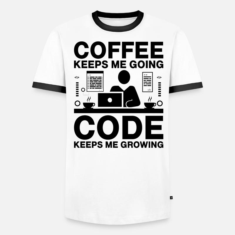 Coffee Coding Programmer Coder Developer Nerd Coff Men's Ringer Shirt