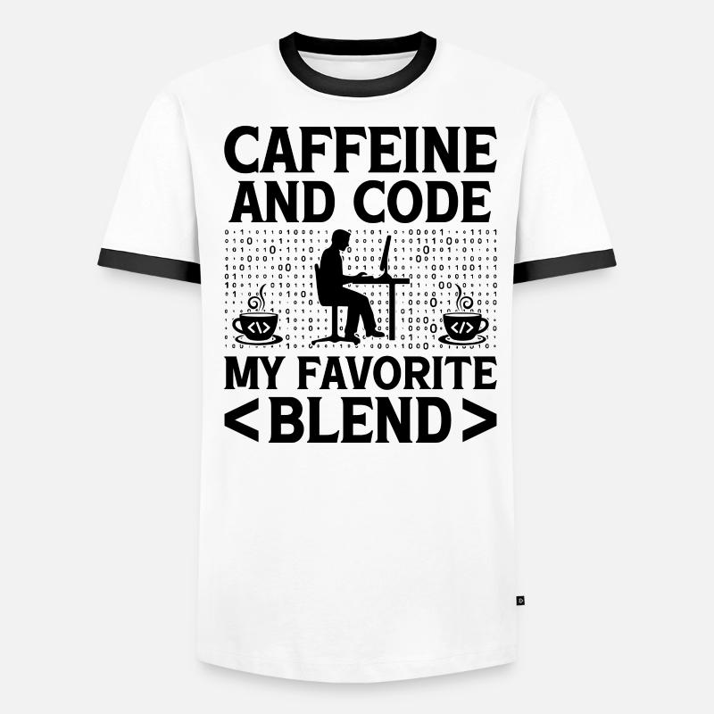 Coffee Coding Programmer Coder Developer Nerd Coff Men's Ringer Shirt