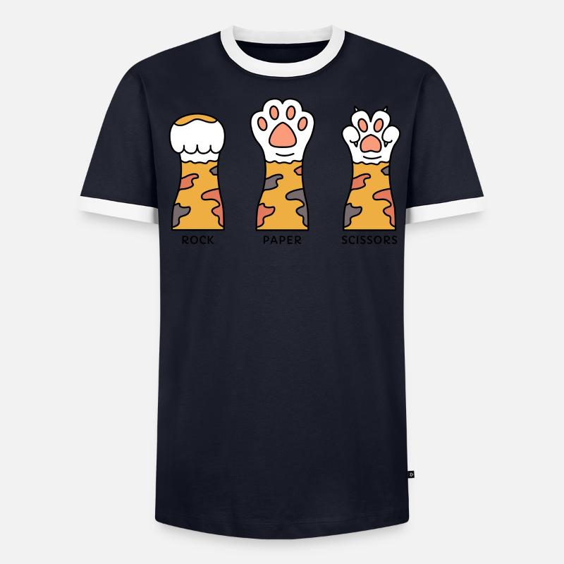 Ciseaux à papier de roche T-shirt contrasté Homme