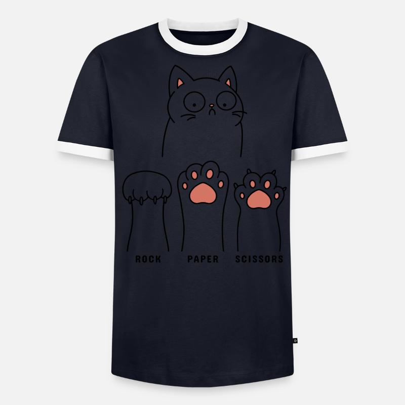 Ciseaux à papier de roche T-shirt contrasté Homme