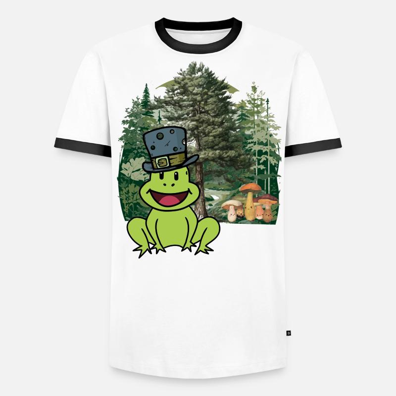 forest dweller, toad, hat, frog, forest animals, child Men's Ringer Shirt