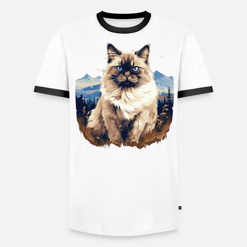 Birman Cat Birma Katze Männer Kontrast-T-Shirt