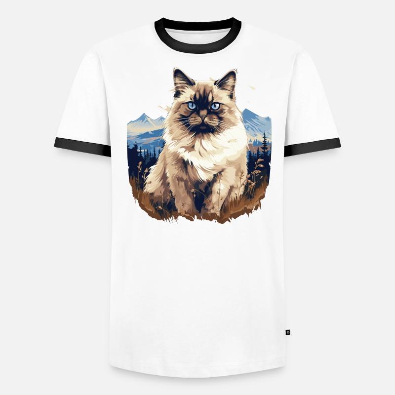 Birman Cat Birma Katze Männer Kontrast-T-Shirt