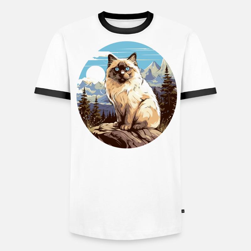 Birman Cat Birma Katze Männer Kontrast-T-Shirt