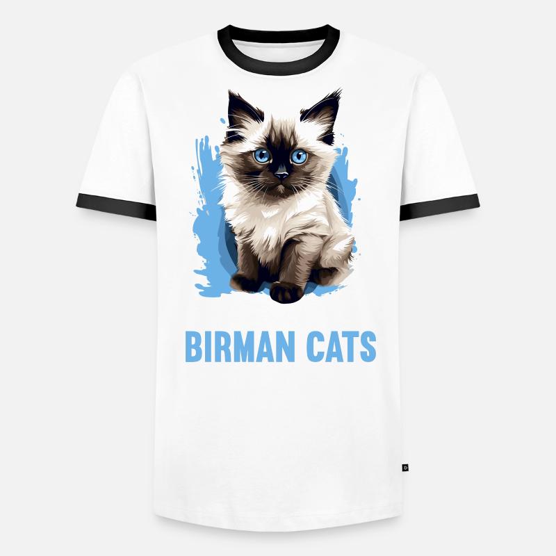 Birman Cat Birma Katze Männer Kontrast-T-Shirt