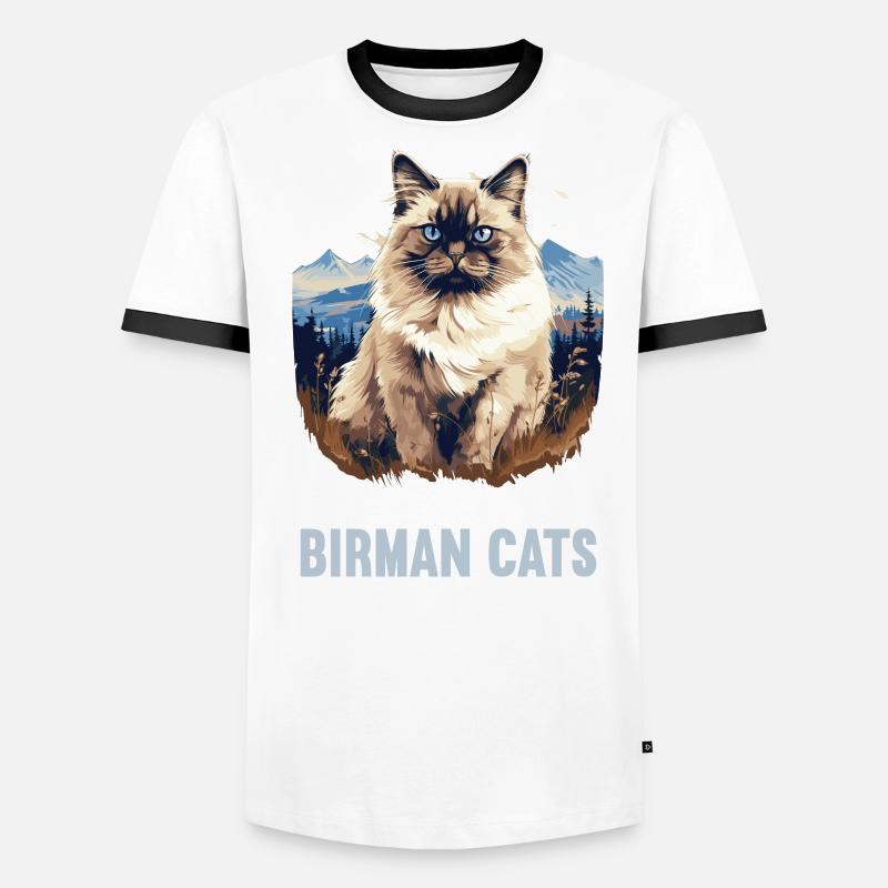 Birman Cat Birma Katze Männer Kontrast-T-Shirt