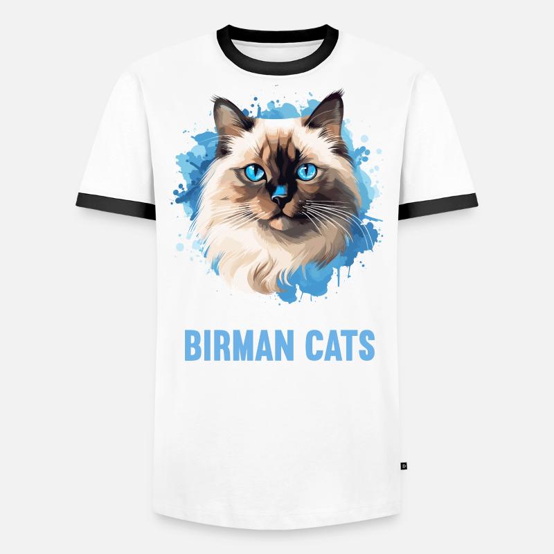 Birman Cat Birma Katze Männer Kontrast-T-Shirt