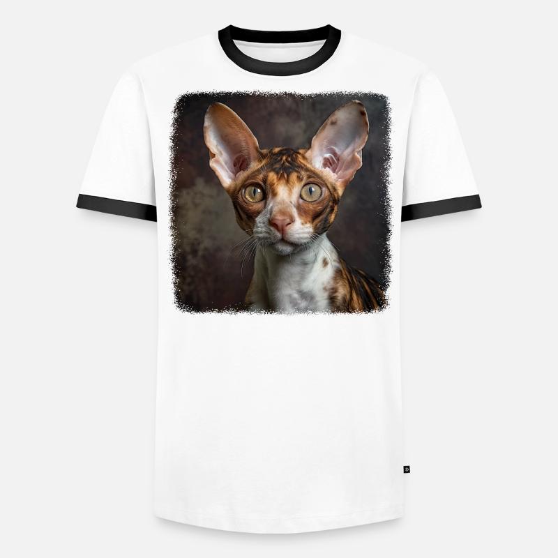 Chaton Cornish Rex Chat Cornish Rex T-shirt contrasté Homme
