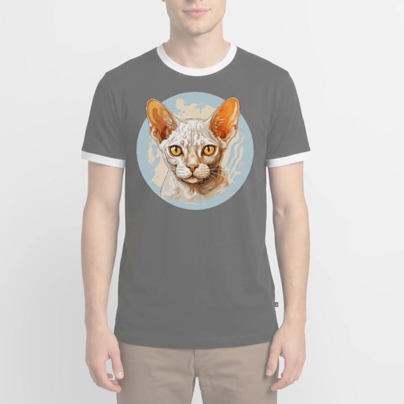 Devon Rex Kätzchen Devon Rex Katze Männer Kontrast-T-Shirt