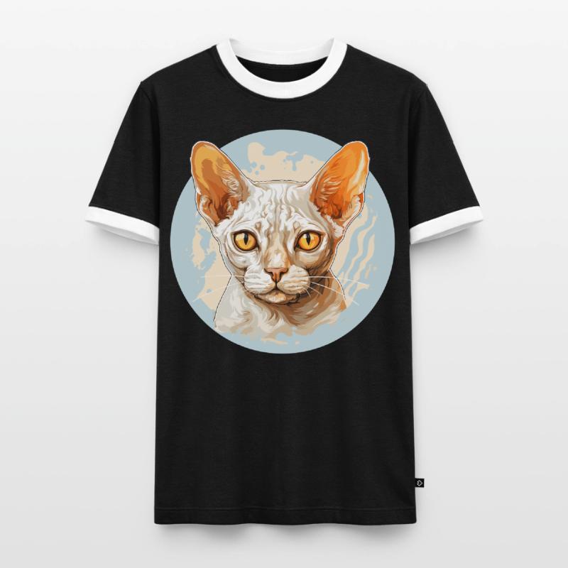 Chaton Devon Rex Chat Devon Rex T-shirt contrasté Homme