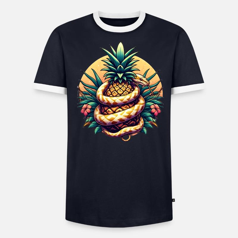 Python around pineapple Men's Ringer Shirt
