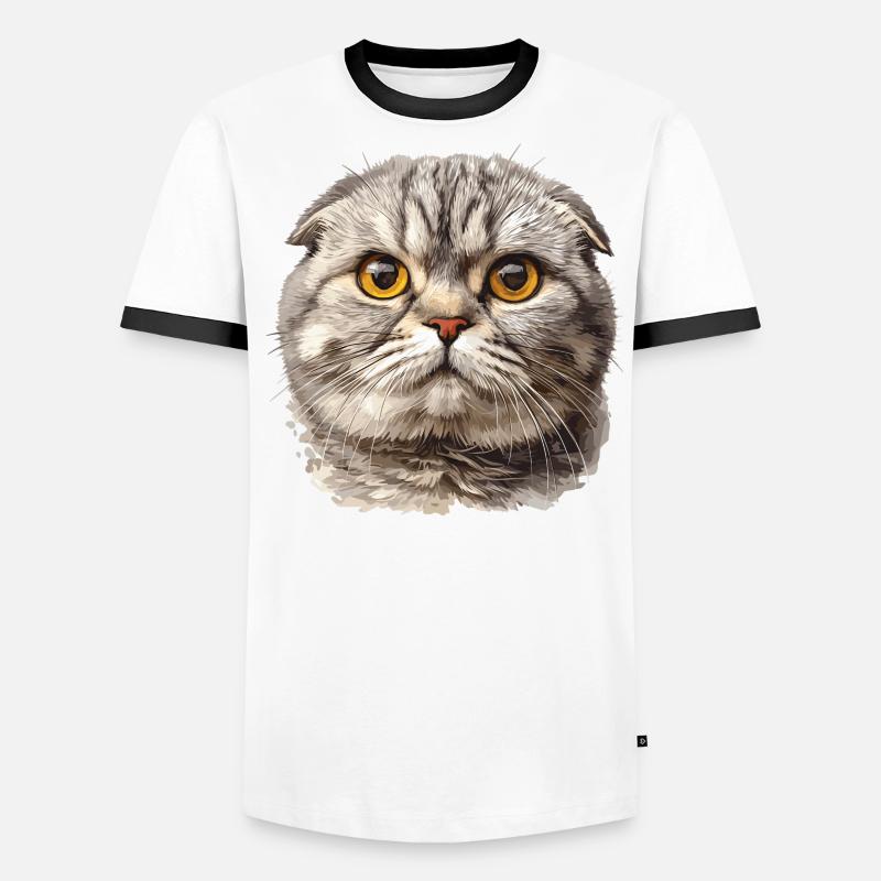 Scottish Fold Kitten Scottish Fold chat T-shirt contrasté Homme
