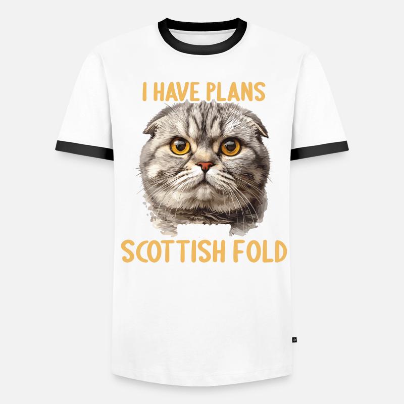 Scottish Fold Kitten Scottish Fold chat T-shirt contrasté Homme