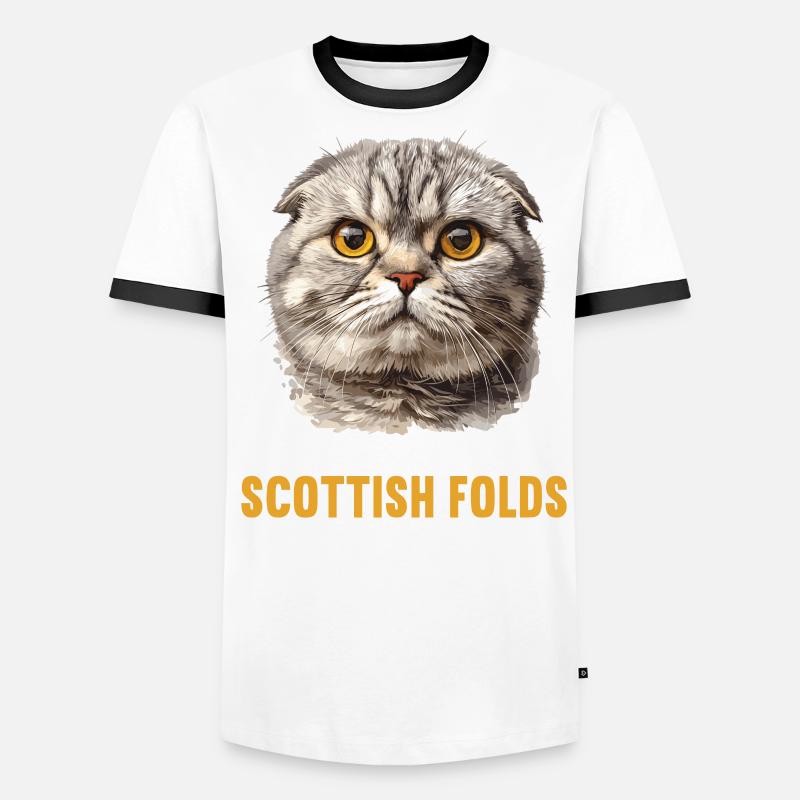 Scottish Fold Kitten Scottish Fold chat T-shirt contrasté Homme
