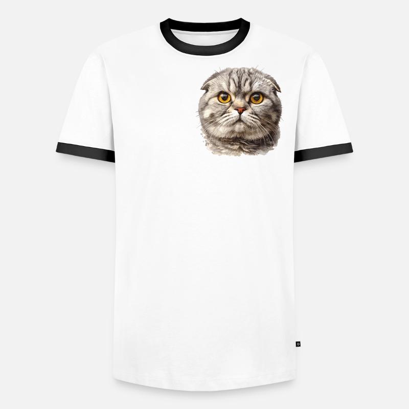 Scottish Fold Kitten Scottish Fold chat T-shirt contrasté Homme